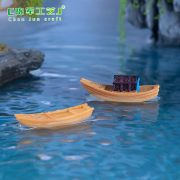 Jiangnan Little Boat Miniature Creative Model Home Craftwork DIY Resin Gift Small Display Piece Fishing Boat Black Canoe - Image 3