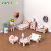 Customizable Miniature Resin Sofa Coffee Table Cabinet Decorative Ornament for Dollhouses DIY Decoration Accessories - Image 3