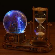 Retro Ferris Wheel Crystal Ball Hourglass Customizable Decorative Ornaments Musical Box Desktop Decorations For Students Office - Image 4