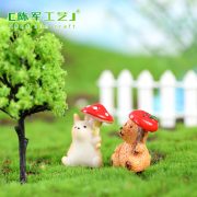 Customizable Decorative Resin Ornaments DIY Landscape Accessories Three Styles Of Umbrella Animals Potted Plant Decorations - Image 2