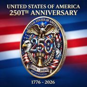 USA 250th Anniversary Custom Metal Medal Badge Gold-Plated Engraved Colorful Craft Collection Commemorative Gift Decorative Figurine - Image 3