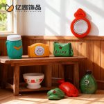 Retro Creative Resin Decorative Ornament Customizable DIY Green Cloth Wrapped Vintage Object Tabletop Decoration Accessory