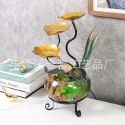 Creative Desktop Glass Aquarium Water Flowing Fountain Ornament Ideal Office Opening Gift Landscape Small Decoration - Image 4