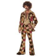 Adult Stage Performance Costume Retro 80s Denim Plaid Suit for Bar Singers and Hip Hop Performers with Dance Lead Design - Image 3