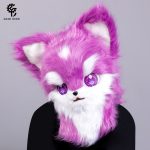 角色扮演兽头可穿戴毛绒狐狸头动漫游戏cosplay头套 展会舞台道具