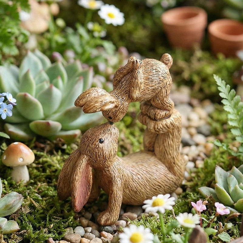 O1CN01iqdn0Q1EDEfhXznMw_955760317-0-cib.jpg Customizable Creative Resin Craft Rabbit Art Decoration Bedside Room Children's Nursery Decor Minimalist Design - Image 1