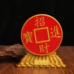 沙金色摆件五爷财神招财进宝圆盘转转合金工艺品财神爷关公摆件