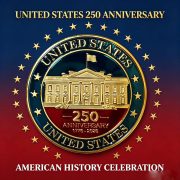 USA 250th Anniversary Commemorative Coin 1776-2026 Double-Sided Color Printed Commemorative Seal White Eagle White House Collection - Image 4
