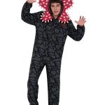 Stranger Things Hooded Pajamas Floral Print Unisex Christmas Party Sleepwear Role-playing Stage Costume Adult Size