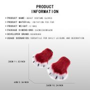 Custom Fox Fur Animal Costume Gloves for Halloween Cosplay Anime Exhibitions Cat Claw Props Realistic Claw Hands - Image 3