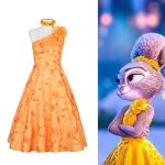 Zootopia 2 Adult Cosplay Yellow Ball Gown Rabbit Judy Costume Stage Performance Dress for Fans and Animators