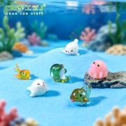 Customizable Decorative Resin Ornaments Cute Marine Animals Cuttlefish Killer Whale Jellyfish Hermit Crab for Miniature Landscape - Image 4