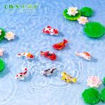 Creative Multi-Color Koi Fish Miniature Landscape Decorative Ornaments Customizable DIY Aquarium Pond Decoration Accessories