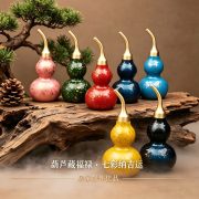 Bronze Colorful Gold Dipped Gourd Ornaments Seven Brothers Gourd Gift For Business Opening Moving Wholesale Decorations - Image 3