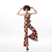 Adult Stage Performance Costume Retro 80s Denim Plaid Suit for Bar Singers and Hip Hop Performers with Dance Lead Design - Image 4