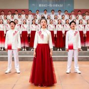 New Chinese Style Red Patriotic Performance Costume for Children's Stage Show Elementary School Chorus Speech Competition - Image 2
