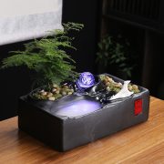 Creative Flowing Water Fountain Ornament Office Desktop Tea Table Decorative Wealth Attracting Small Figurine Opening Gift