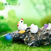 微景观苔藓多肉造景生态瓶仿真白色小公鸡diy造景装饰 树脂小摆件 - Image 4