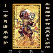 十二生肖道系随身卡纸守护神祝福贴纸天灵官大护法合金卡