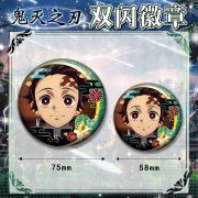 New Arrival Custom Metal Medal Badge Anime Ghost Slayer Double Flash Emblem Student Cartoon Novelty Book Bag Decor Wholesale - Image 3
