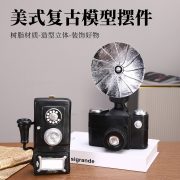 Retro American Style Wall Mounted Phone Model Customizable Decorative Resin Ornament for Camera Decoration
