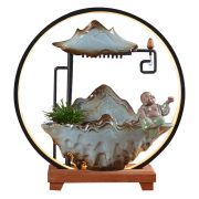 Creative Ceramic Flowing Water Fountain Ornament for Home Office Decor Moving In Gift Direct Sale from Manufacturer