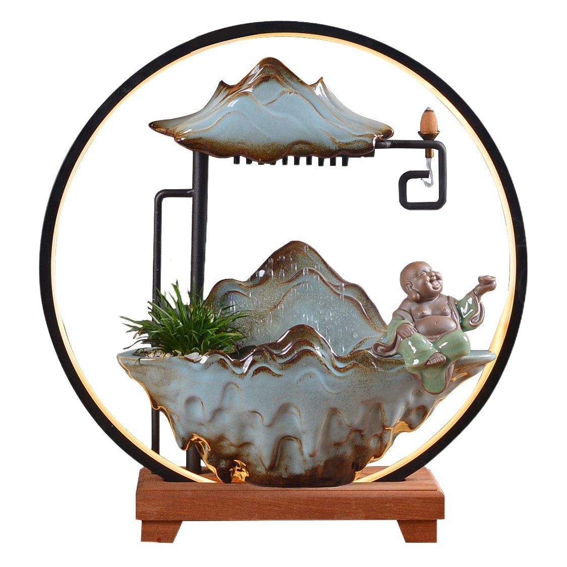 O1CN01kE2d991Bs2vyuWy8p_0-0-cib.jpg Creative Ceramic Flowing Water Fountain Ornament for Home Office Decor Moving In Gift Direct Sale from Manufacturer - Image 1
