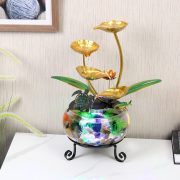 Simplified Desktop Colorful Light Glass Aquarium Ornament Craftwork Lucky Water Flowing Fountain for Office Front Desk Coffee Table - Image 2