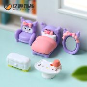 卡通可爱凯蒂猫三丽鸥卧室家具 diy娃屋装饰品配件迷你桌面小摆件 - Image 4