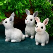 Customizable Decorative Rabbit Ornament Resin Craft Easter Plush Toy Gift Soft Velvet Material Cross-Border New Arrival - Image 4