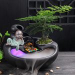 Zen Ceramic Flowing Water Fountain Ornament Desktop Humidifier Landscape Office Aquarium Wealth Attracting Feng Shui Decor