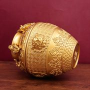 Bronze Four-Sided Wealth Attracting Cauldron Relief Patterned Money Jar for Living Room Office Business Opening Decorations - Image 3