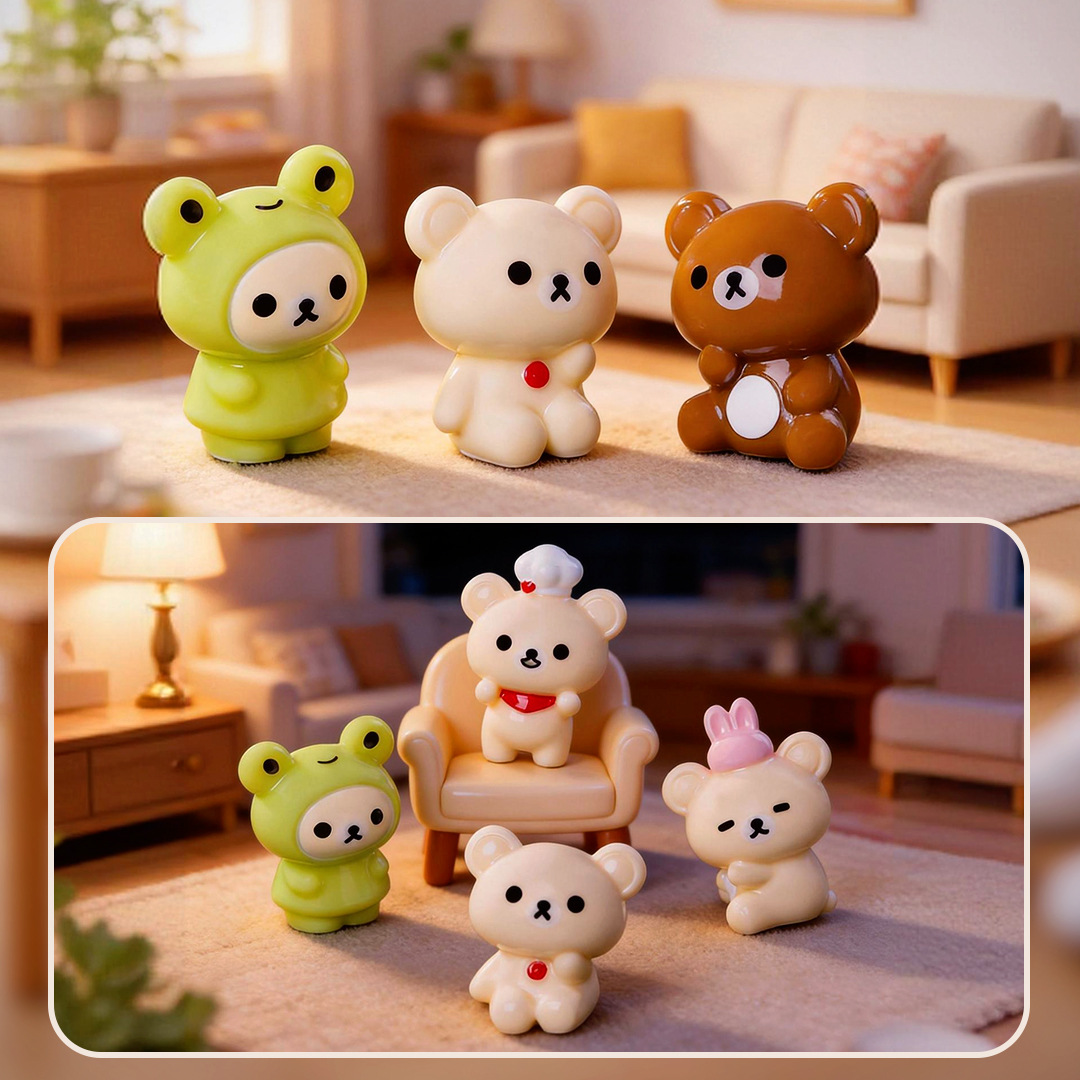 O1CN01kQGmmJ2Amj5FJJoxf_2214100418246-0-cib.jpg 微景观创意快乐轻松熊 卡通diy萌粒装饰高级感小众车载桌面小摆件 - Image 1