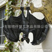 Customizable Decorative Resin Ornament Halloween Themed Inverted Bat Pendant Atmosphere Decoration Wholesale Available