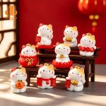 New Year's Customizable Decorative Resin Craftwork Adorable Desktop Decoration Miniature Landscape Accessories Car-Mounted Ornaments