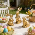 European Style Customizable Decorative Rabbit Ornament Resin Craft for Easter Home Garden Courtyard Decoration Living Room