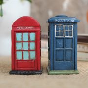 Retro Creative Gift Cartoon Home Desktop Decoration Resin Craftwork Telephone Booth Customizable Ornament Clear Shelf - Image 3