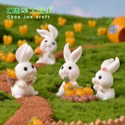 Customizable Decorative Rabbit House Resin Craft Cute Cartoon Animal Carrot Theme Micro Landscape Garden Art Ornament - Image 4