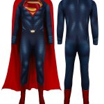 New Superman Steel Body Adult Cosplay Suit Halloween Costume Hero Clark Kent Tight Clothes Cape For Stage Performance