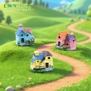 Customizable Decorative Ornaments European Countryside Villa Miniature House Creative Moss Succulent Landscaping Small Figurines - Image 3