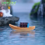Jiangnan Little Boat Miniature Creative Model Home Craftwork DIY Resin Gift Small Display Piece Fishing Boat Black Canoe - Image 4