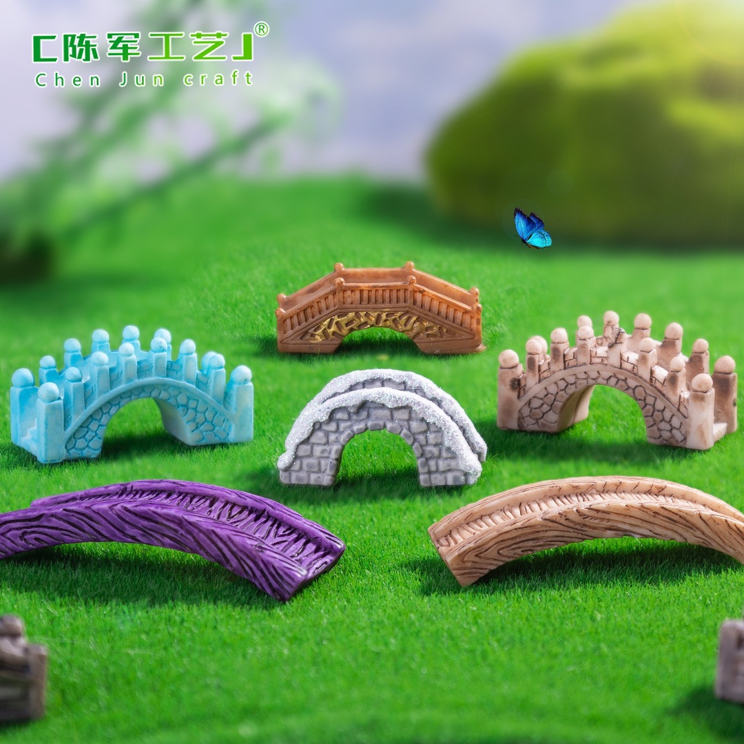 O1CN01lSJdVY1Ish02PJiz5_1010460949-0-cib.jpg Creative Miniature Customizable Decorative Ornament Stone Board Bridge Retro Wood Series Garden Landscape DIY Accessories - Image 1