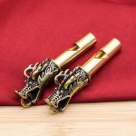Bronze Tone Keychain Whistle Custom Metal Medal Badge Outdoor Training Coaches Metal Craftwork Lanyard Whistle