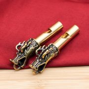 Bronze Tone Keychain Whistle Custom Metal Medal Badge Outdoor Training Coaches Metal Craftwork Lanyard Whistle