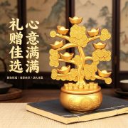 Alloy Fortune Tree Rotating Money Pot Wealth Attraction Office Living Room Decor Custom Metal Medal Badge Gift Lucky Charm - Image 4