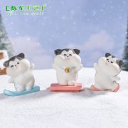 Creative Miniature Customizable Decorative Ornaments Skiing Cat Figurine Snow Scene DIY Decoration Accessories Resin Crafts - Image 3