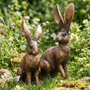 American Country Style Aged Resin Craft Simulated Bronze Long-Eared Rabbit Decorative Ornaments Customizable Garden Courtyard Props - Image 2