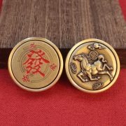 黄铜实心马上胡解压转转指尖陀螺手把件麻将把把胡转运摆件工艺品 - Image 4