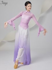 2026 New Dance Costume Gradual Ethereal Gown Classical Dance Practice Uniform Women's Adult Stage Performance Ensemble - Image 5