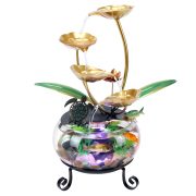 Simplified Desktop Colorful Light Glass Aquarium Ornament Craftwork Lucky Water Flowing Fountain for Office Front Desk Coffee Table - Image 6